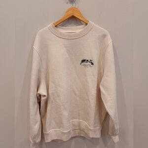 Abercrombie & Fitch Premium Polished Graphic Sweatshirt Cream XL NWOT